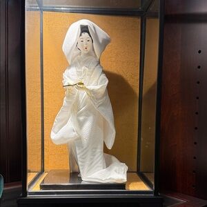 2 Japanese Dolls in Display Cases